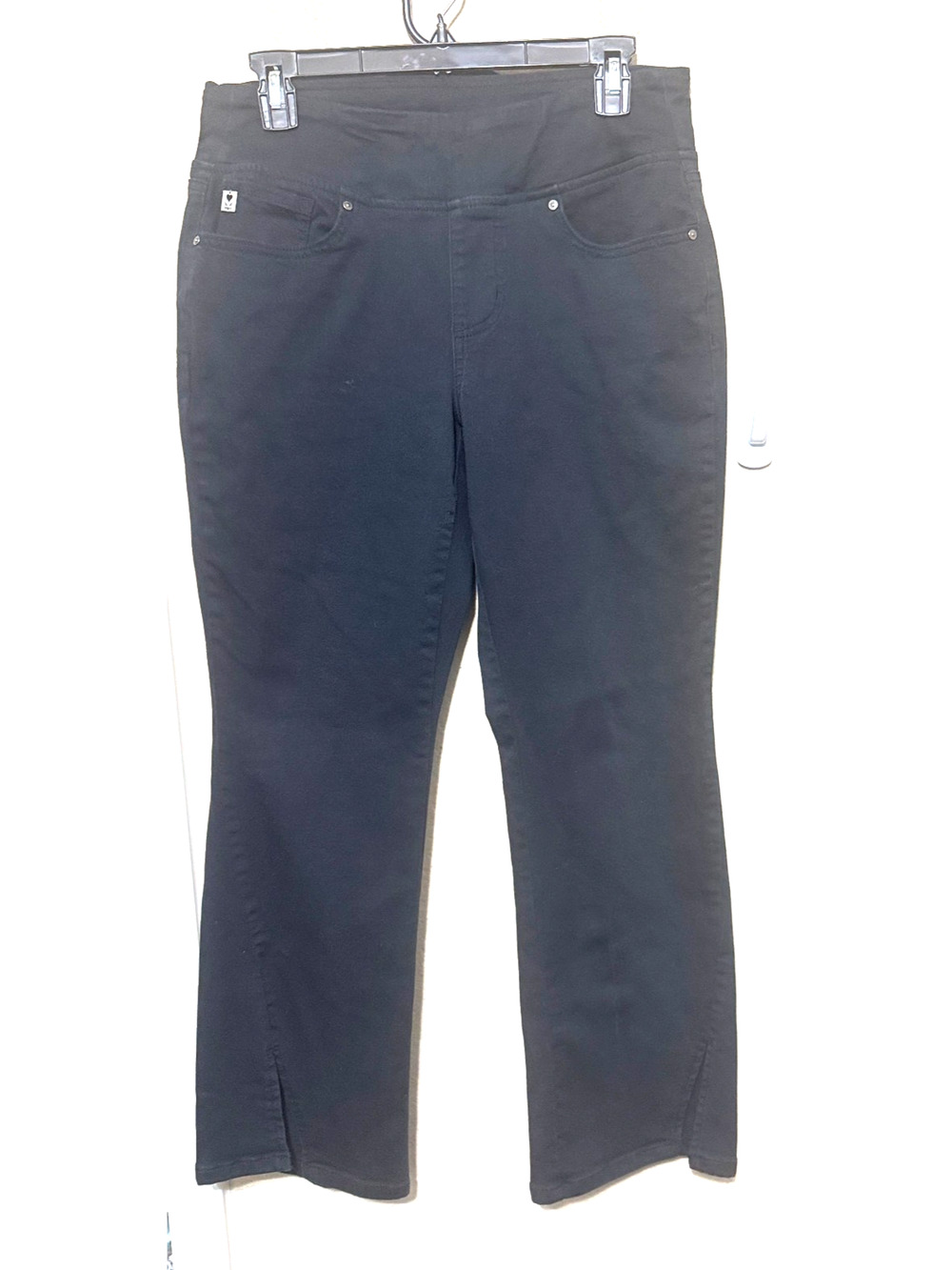 Belle Kim Gravel Black jeans Kick Flare 10 Petite Pull On Pants career